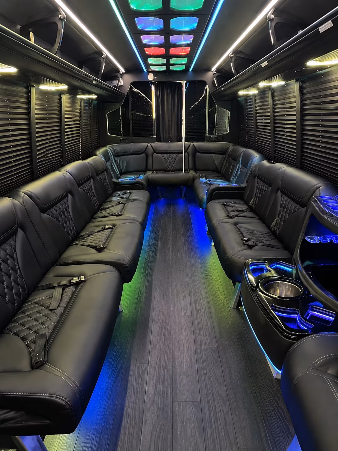 bryan 20 passenger party bus interior