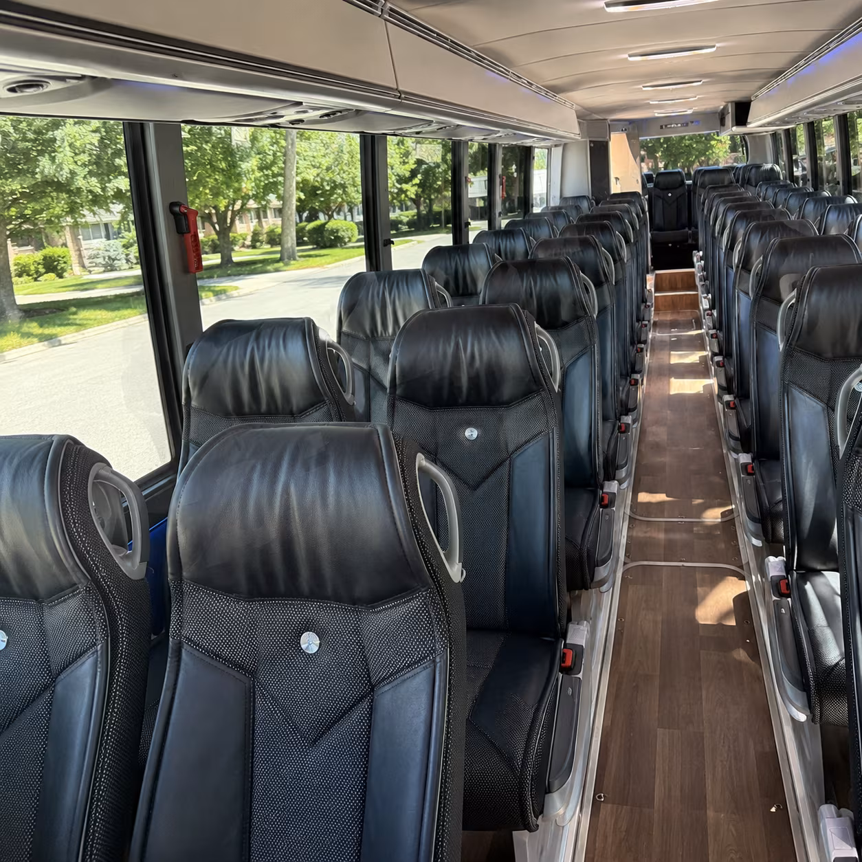 bryan 40 passenger charter bus inside