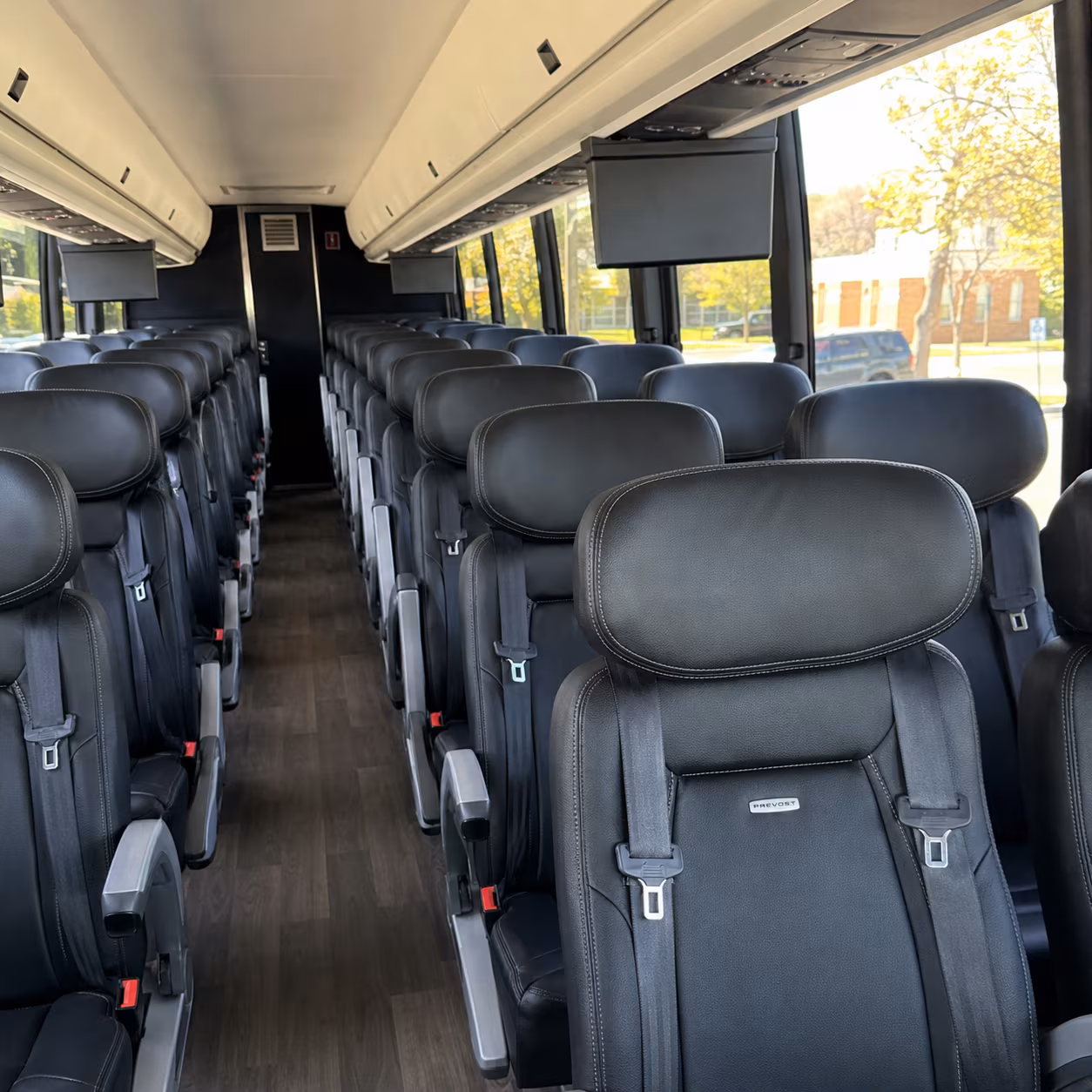 bryan 45 passenger charter bus inside