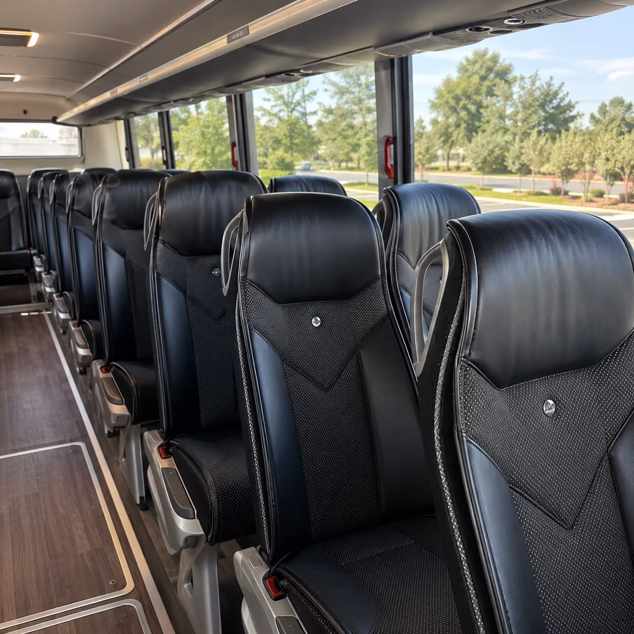 bryan 45 passenger charter bus interior