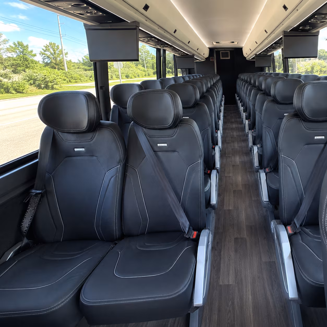 bryan 47 passenger charter bus inside