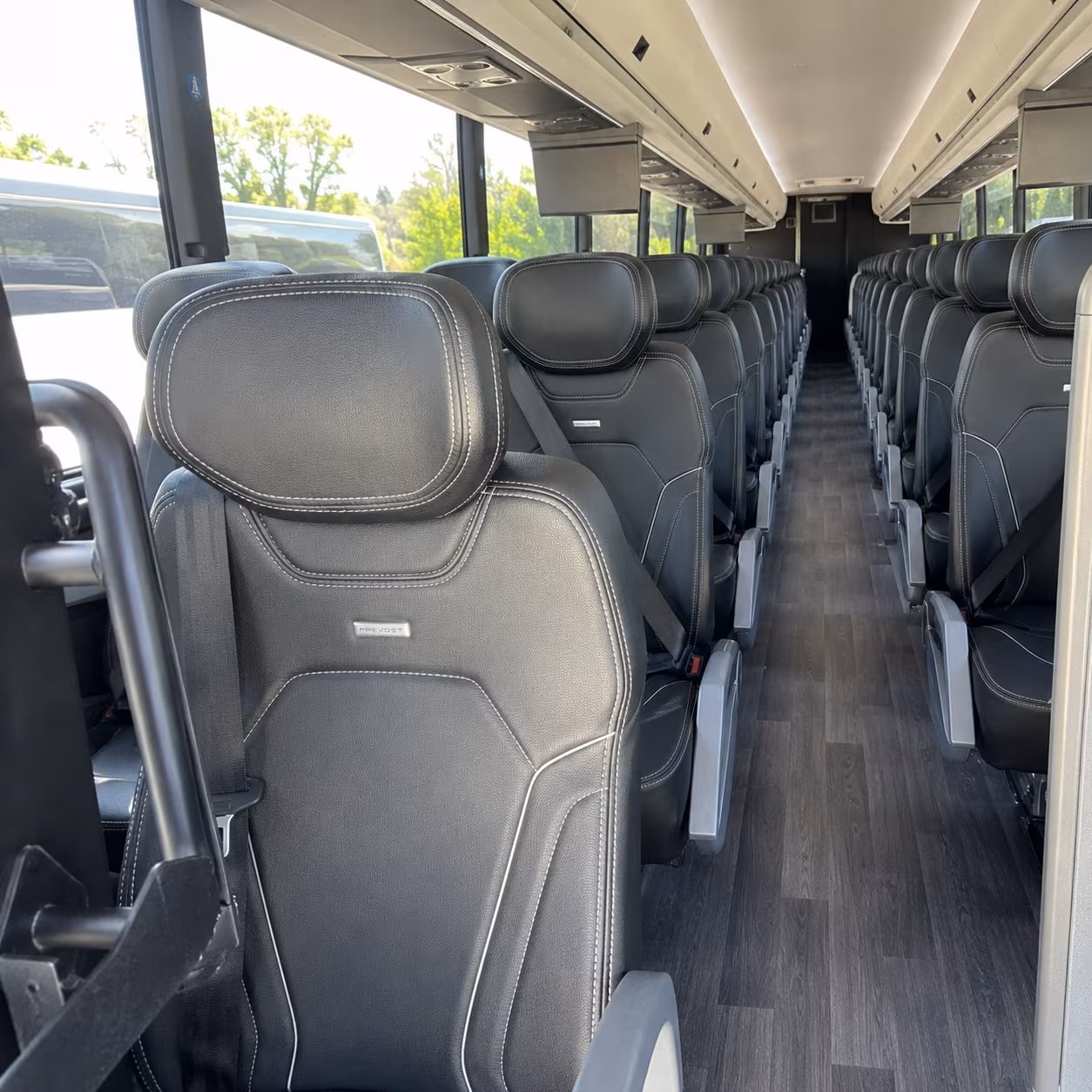 bryan 47 passenger charter bus interior