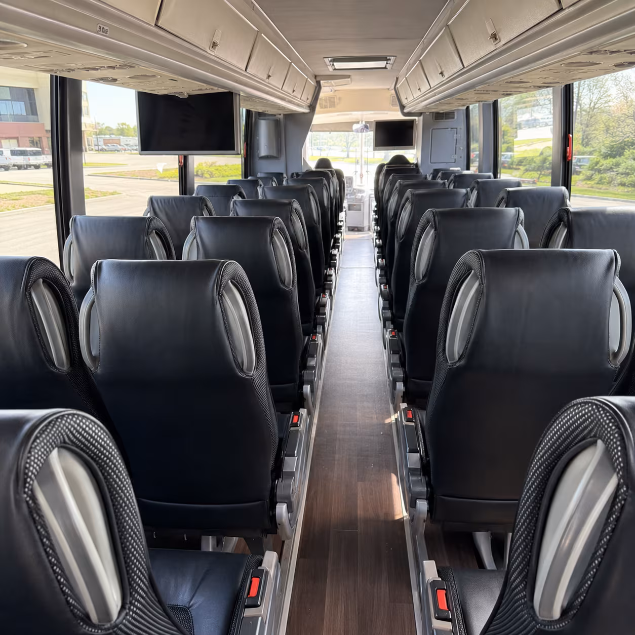 bryan 56 passenger charter bus inside